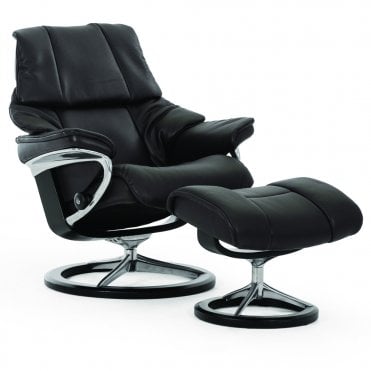 Stressless Reno Chair and Stool with Signature Base