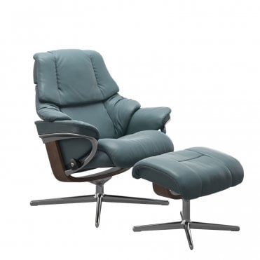 Reno Chair With Cross Base And Footstool