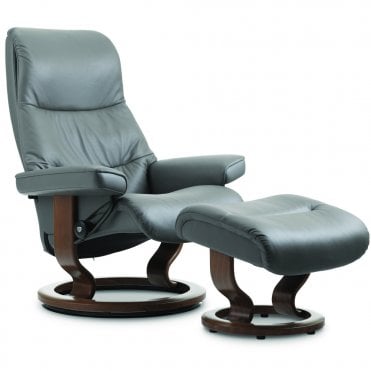 Stressless View Classic Base Recliner & Stool