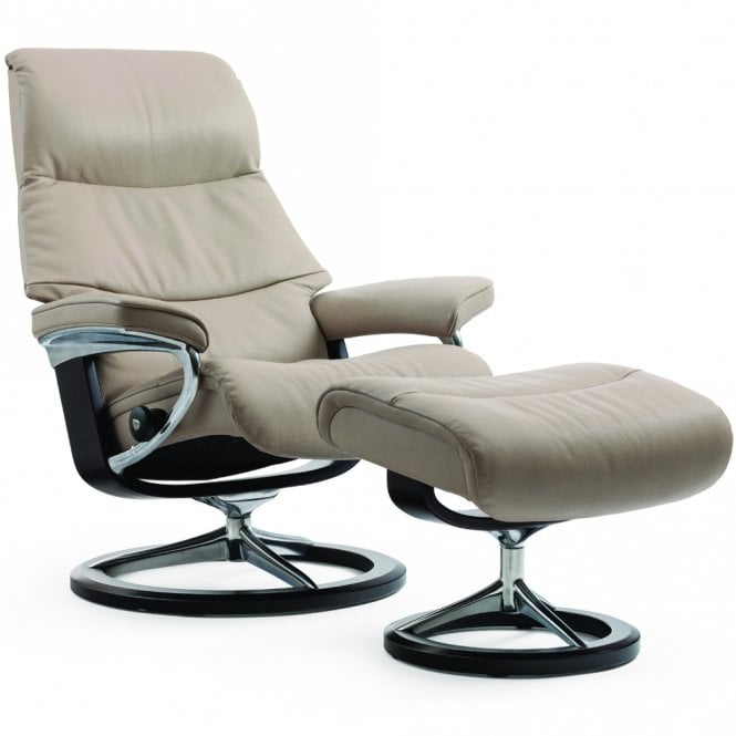 Stressless View  Signature Base Recliner & Stool