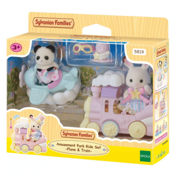 Sylvanian Families Amusement Park Ride Set- Plane & Train