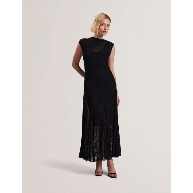 Ted Baker Celyina Sheer Detail Textured Knit Midaxi Dress