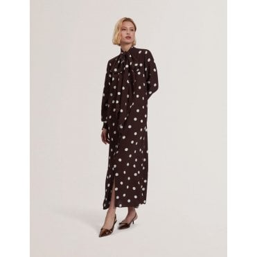 Elnie Scarf Detail Midi Dress