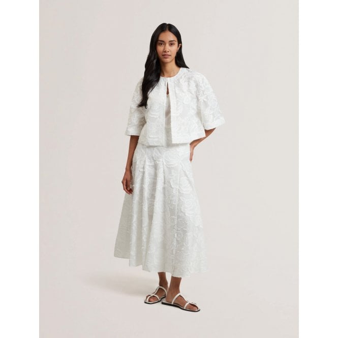 Ted Baker Faela Collarless Boxy Fit Cropped Shirt