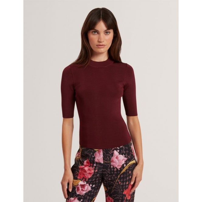 Ted Baker Felixia Slim Fit Half Sleeve Plain Knit Top