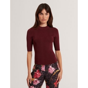 Felixia Slim Fit Half Sleeve Plain Knit Top