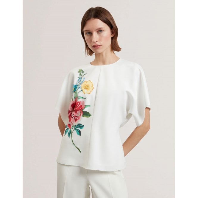 Ted Baker Floral Graphic Short Sleeve Hourglass Top