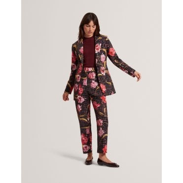 Kwari Rose Print Hourglass Tailored Blazer