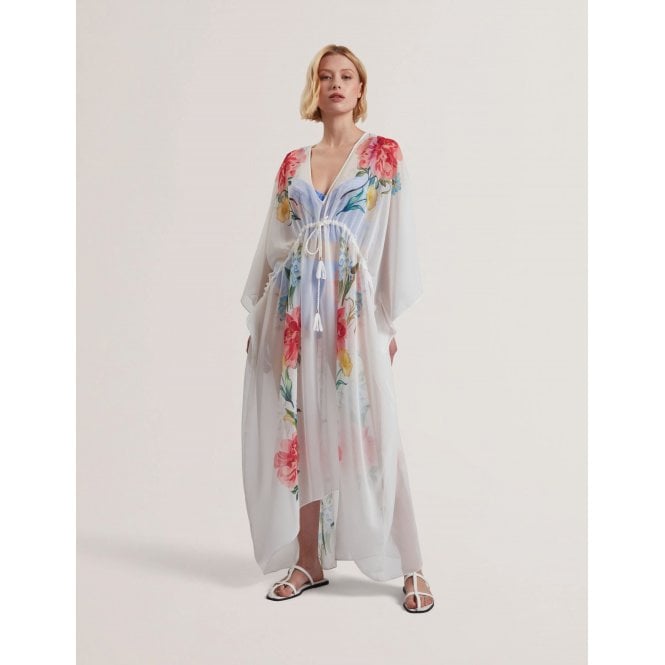Ted Baker Luusaa Floral V-Neck Maxi Kaftan Beach Dress