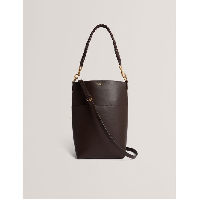 Ted Baker Wannda Plaited Handle Elongated Leather Bucket Bag