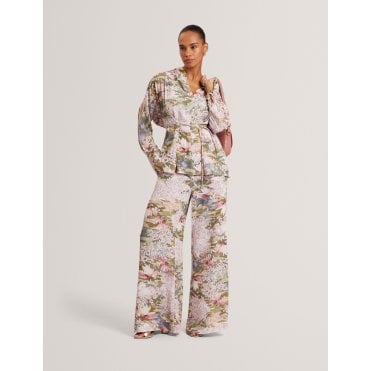 Wiini Lilypad Print Tie Detail Long Sleeve Blouse
