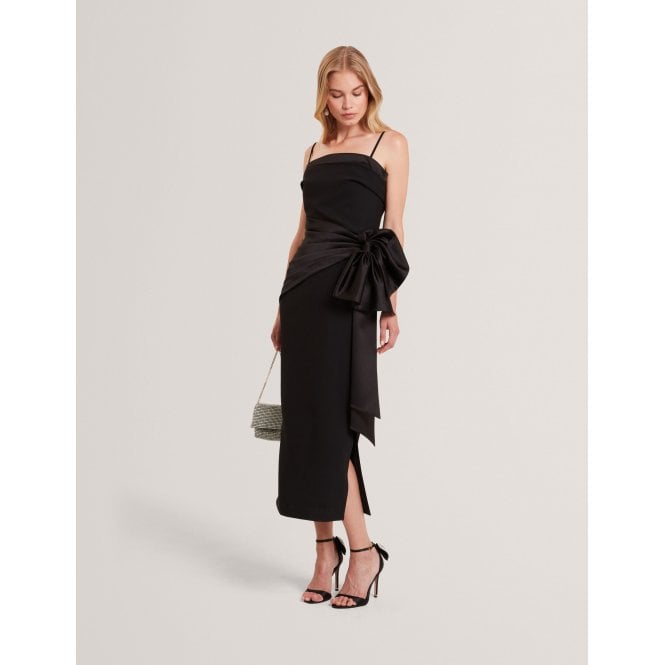 Ted Baker Xenid Satin Bow Sash Sleeveless Midi Dress