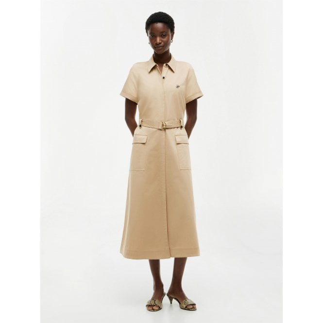 Tommy Hilfiger Belted Twill Midi Shirt Dress