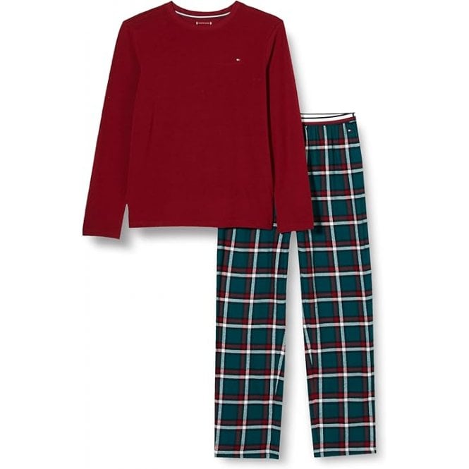 Tommy Hilfiger Boy's Ls Pijama with Woven Pants Giftpacks