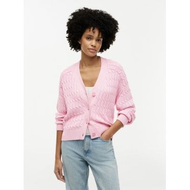 Cable Knit Oversized V-Neck Cardigan