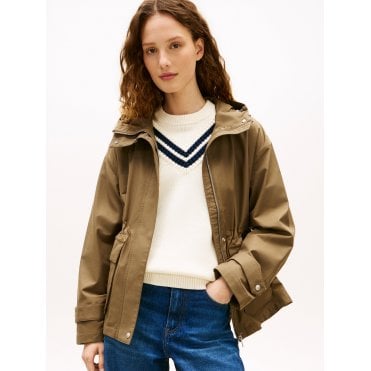 Cotton Nylon Utility Short Parka
