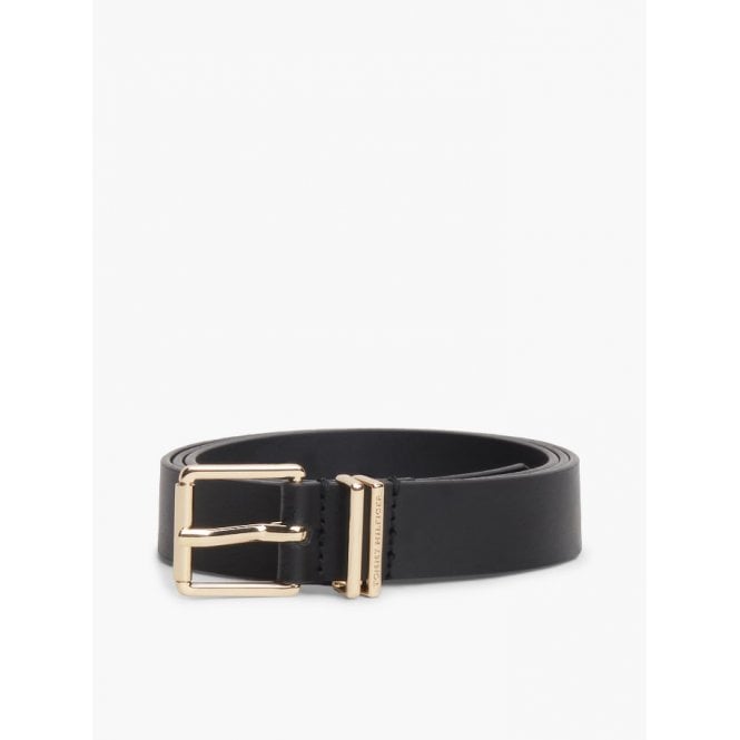 Tommy Hilfiger Double Keeper Square Buckle Leather Belt