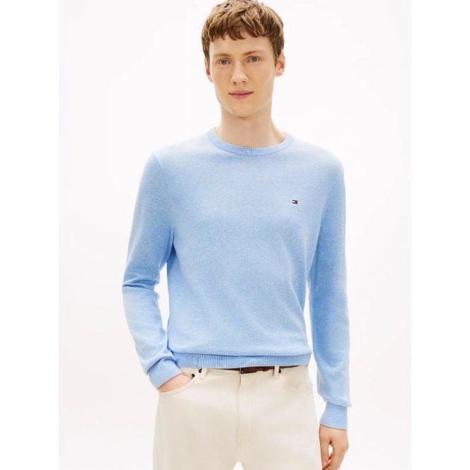 Tommy Hilfiger Essential Flag Embroidered Cotton Crew Neck Jumper