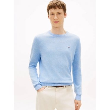Essential Flag Embroidered Cotton Crew Neck Jumper