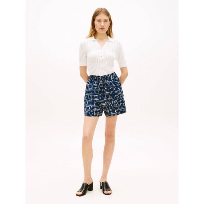Tommy Hilfiger Essential Flag Embroidered Linen Shorts