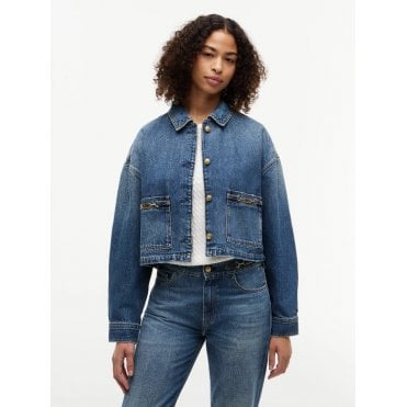 Flag Horsebit Relaxed Denim Jacket