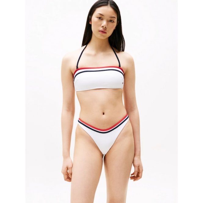 Tommy Hilfiger Global Stripe Textured Bandeau Bikini Top