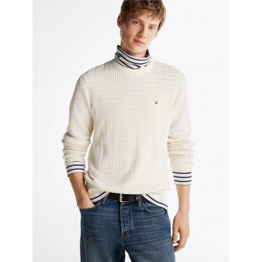 Herringbone Knit Crew Neck Jumper