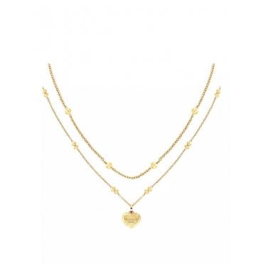Layered Gold Plated Chain Necklace