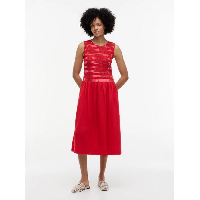 Tommy Hilfiger Linen Smock Sleeveless Midi Dress