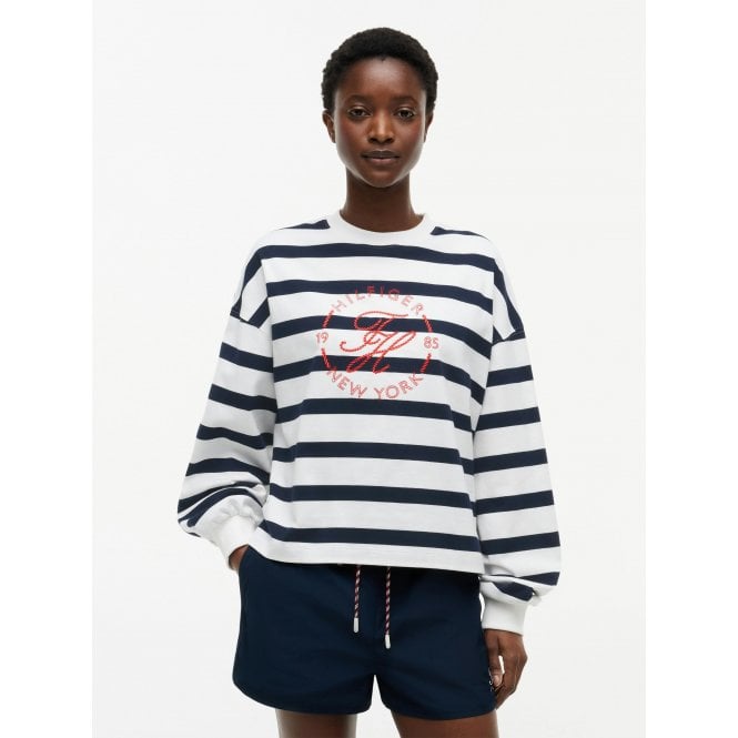 Tommy Hilfiger Logo Relaxed Crew Neck Sweatshirt