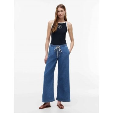 Mia Drawstring Wide Leg Jeans