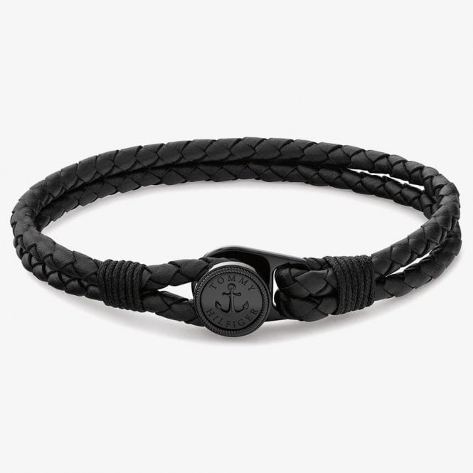 Tommy Hilfiger Nautical Double Braided Leather Bracelet