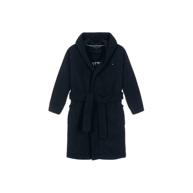 Tommy Hilfiger Navy Blue Cotton Towelling Bathrobe