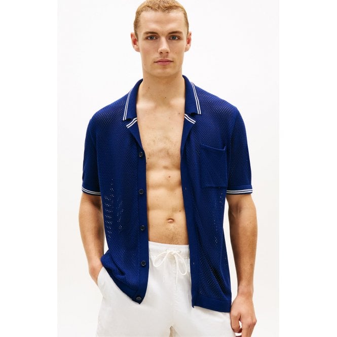 Tommy Hilfiger Open Knit Notched Shirt