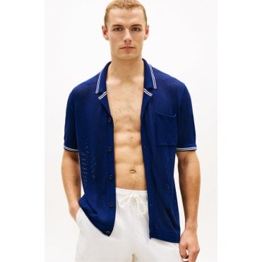 Open Knit Notched Shirt