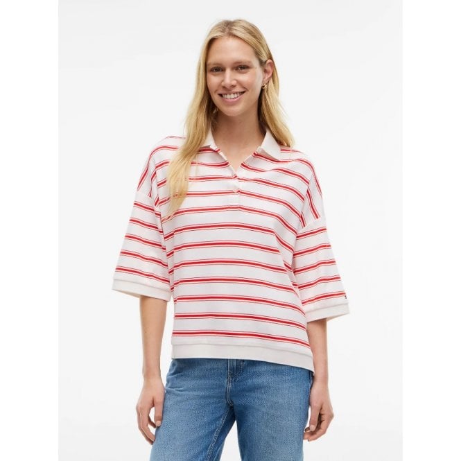 Tommy Hilfiger Oversized Fit Stripe Polo Shirt