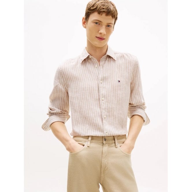 Tommy Hilfiger Regular Fit Linen Bengal Stripe Shirt