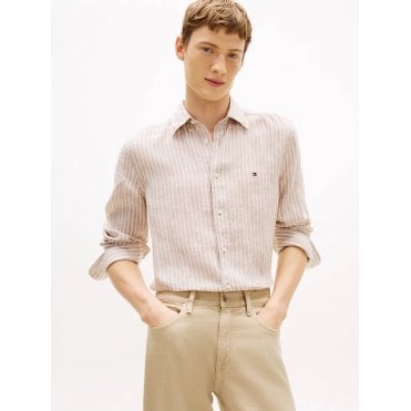 Regular Fit Linen Bengal Stripe Shirt