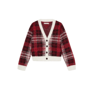 Tartan Check V-Neck Cardigan