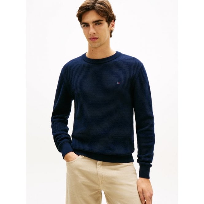 Tommy Hilfiger Textured Knit Crew Neck Jumper
