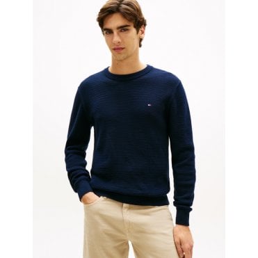 Textured Knit Crew Neck Jumper