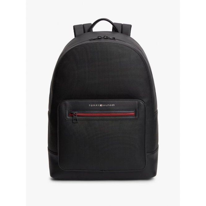Tommy Hilfiger TH Foundation Metal Logo Textured Dome Backpack