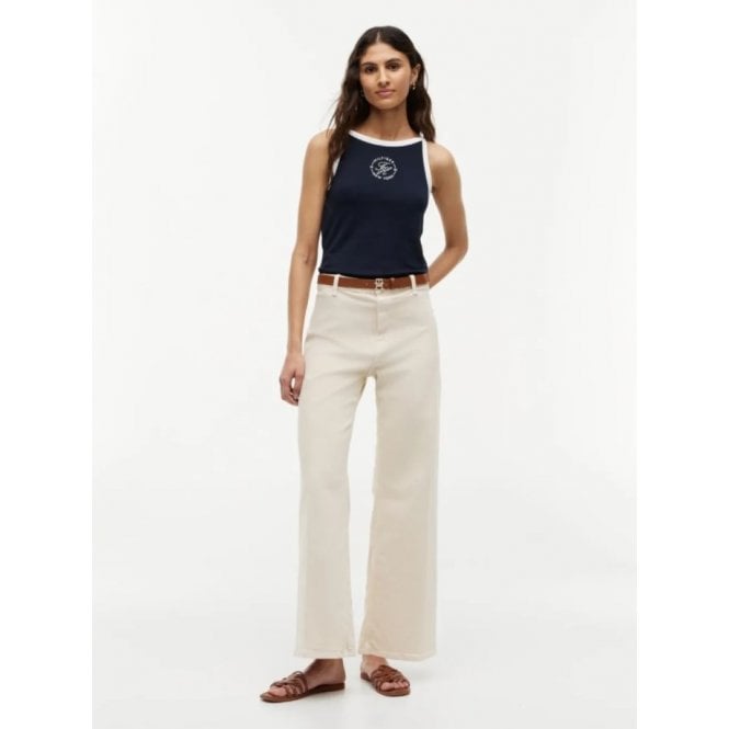 Tommy Hilfiger Washed High Rise Wide Leg Ankle Jeans
