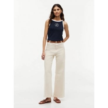 Washed High Rise Wide Leg Ankle Jeans