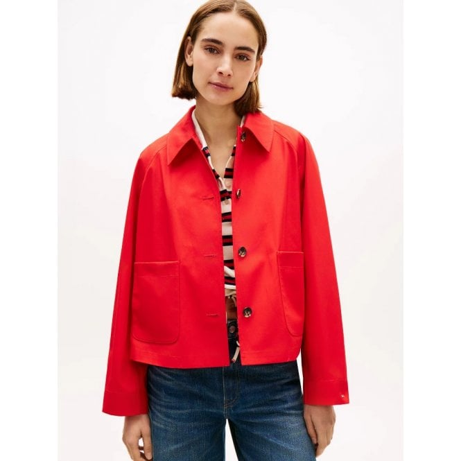 Tommy Hilfiger Water Repellent Collared Relaxed Short Jacket