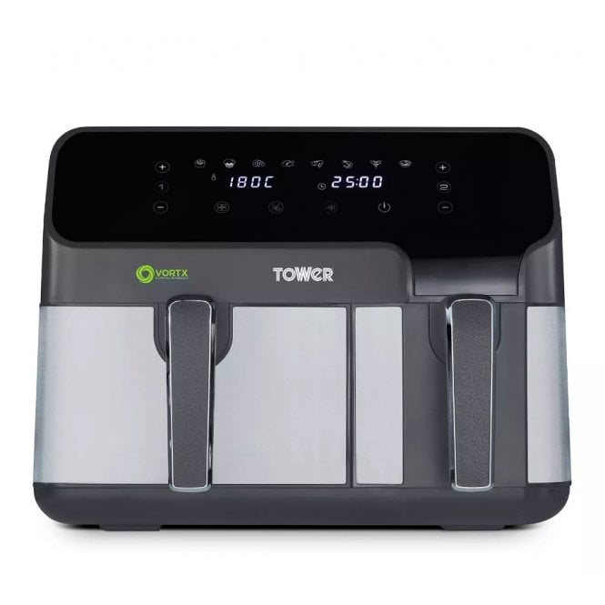 TOWER Vortx Eco Duo Basket Digital Air Fryer 5.2L + 3.3L