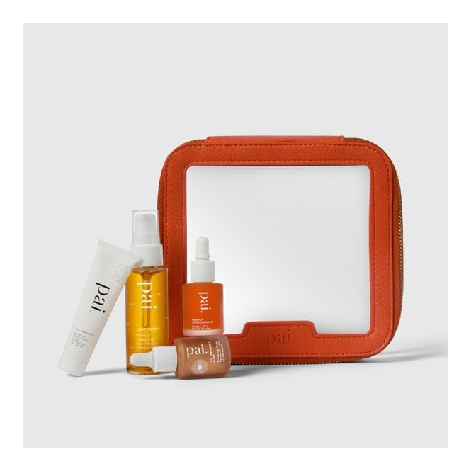 Pai Try Kit - Cleansing Oil 28ml, Moisturiser 10ml, Bronzing Drops 10ml, Face Oil 10ml with Travel Case