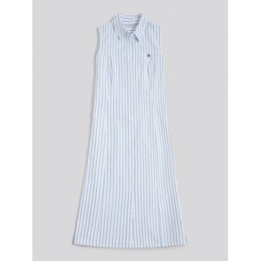 Sleeveless Tie-Back Midi Shirt Dress
