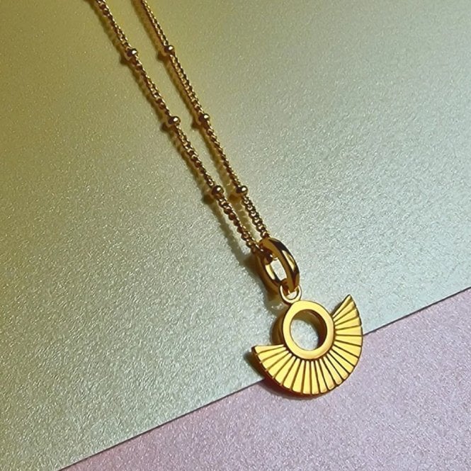 Vurchoo GOLD ART DECO FAN NECKLACE NICARAGUA