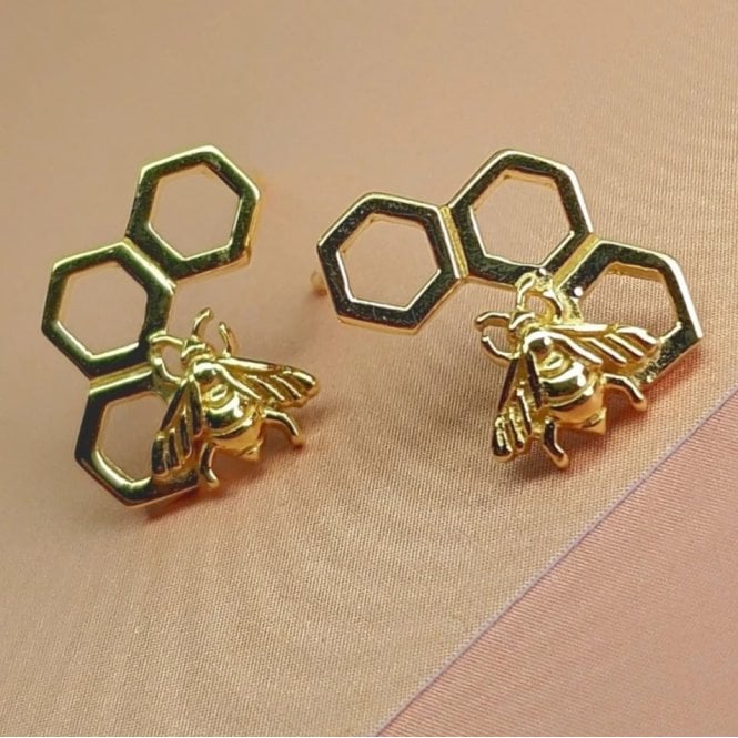 Vurchoo GOLD BUMBLE BEE STUD UK